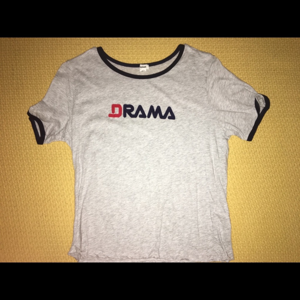 gray “drama” shirt